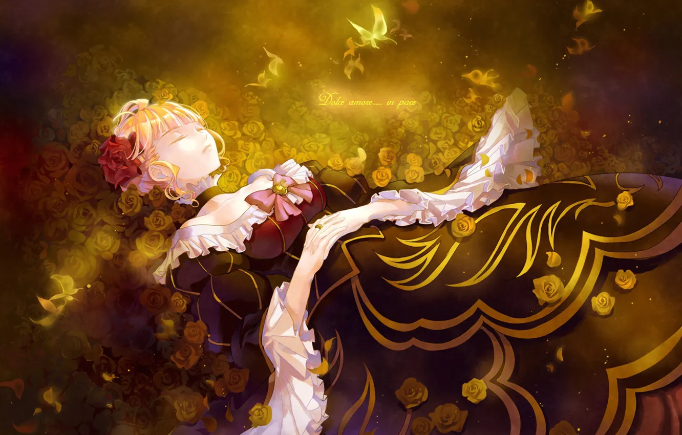 Фото обои девушка, аниме, арт, umineko no naku koro ni, Beatrice, upscale