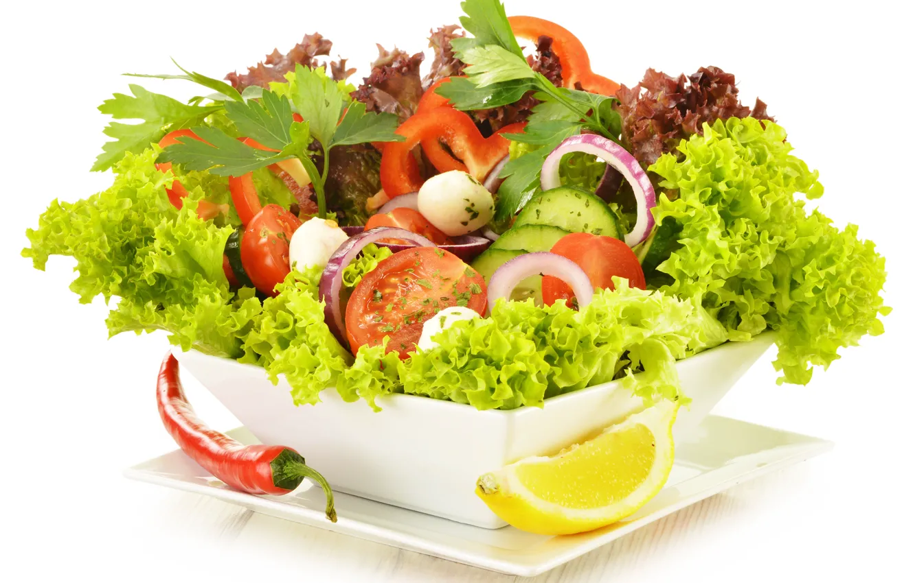 Фото обои зелень, овощи, овощной салат, зеленый салат