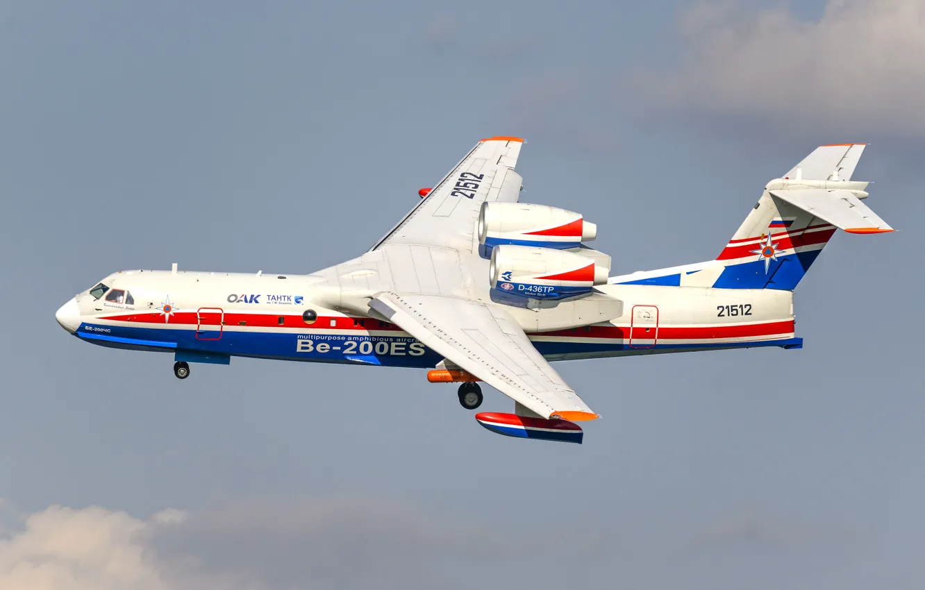 Фото обои МЧС России, Бе-200ЧС, многоцелевой самолёт-амфибия, Beriev Be-200ES