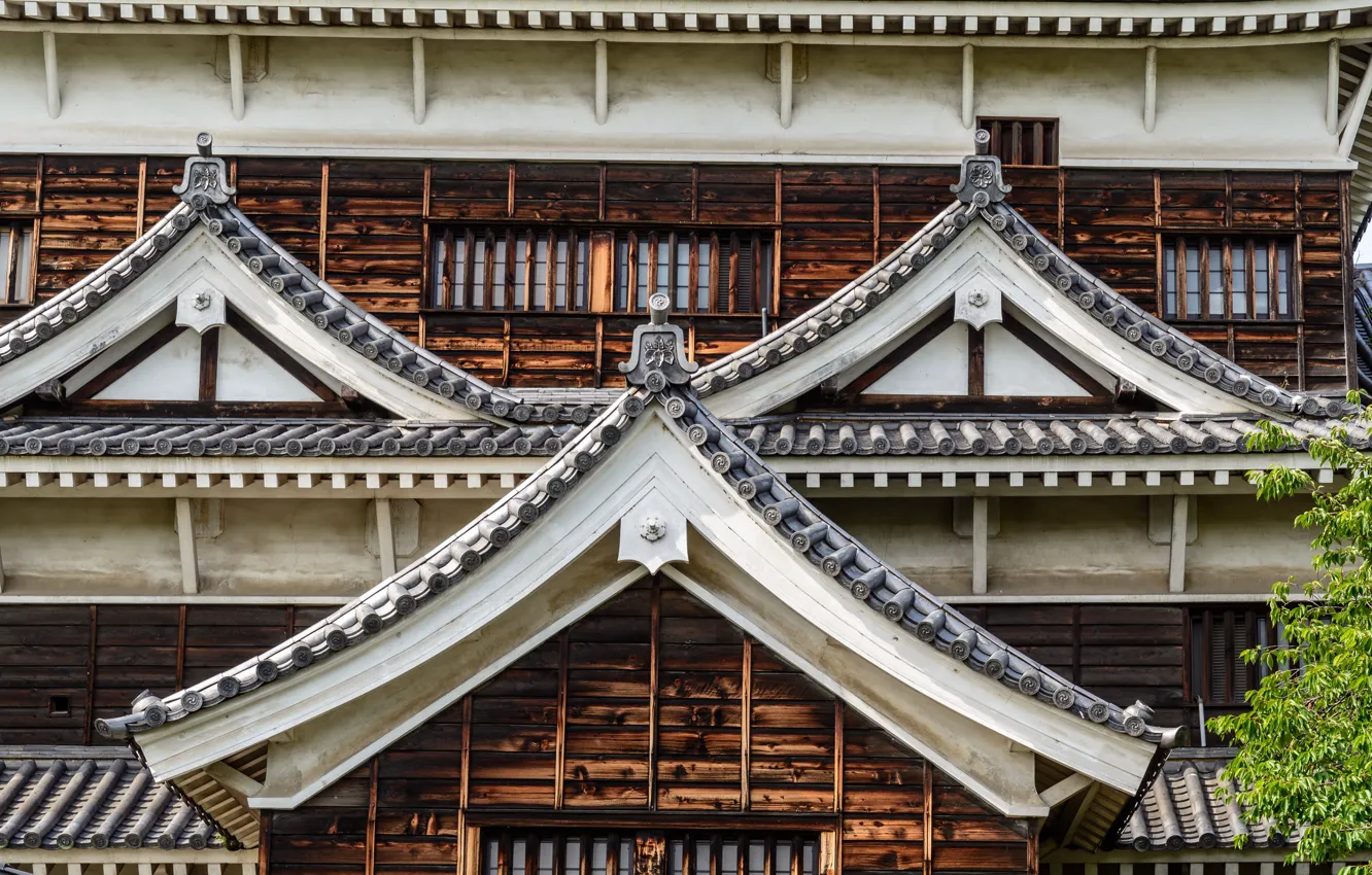 Фото обои Япония, Замок, Архитектура, Хиросима