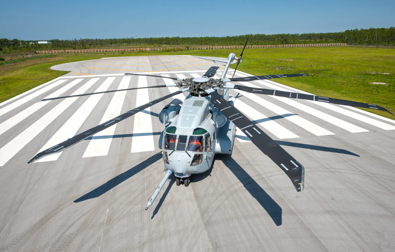 Фото обои Вертолет, Sikorsky, Sikorsky CH-53K King Stallion, US Marine Corps, Тяжелый транспортный вертолет