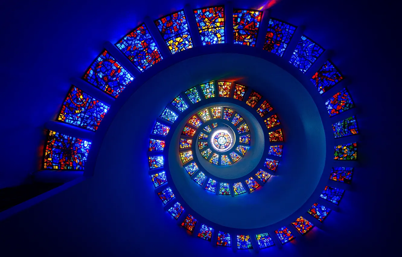 Фото обои спираль, витражи, spiral, stained glass, Michael Zheng