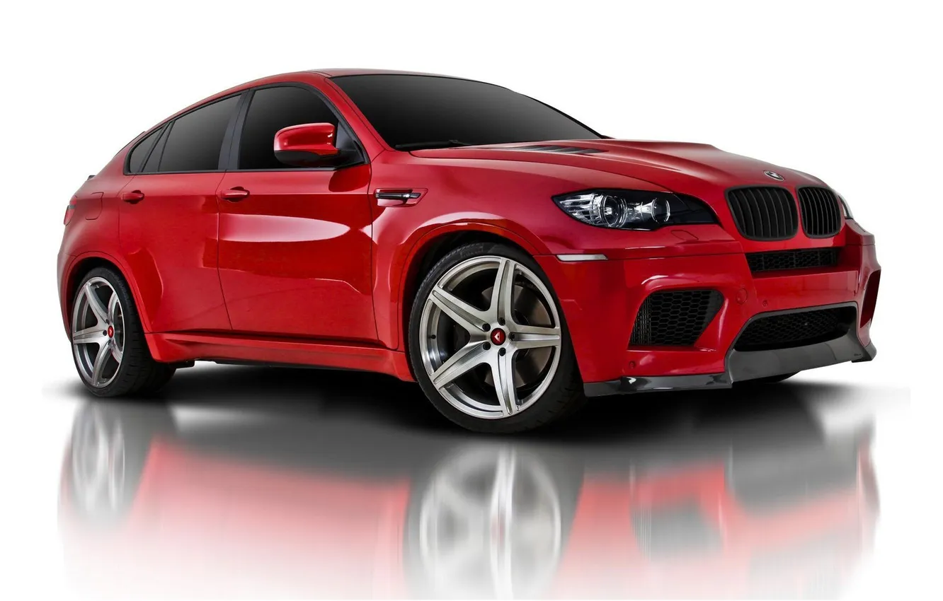 Фото обои красный, BMW, X6М
