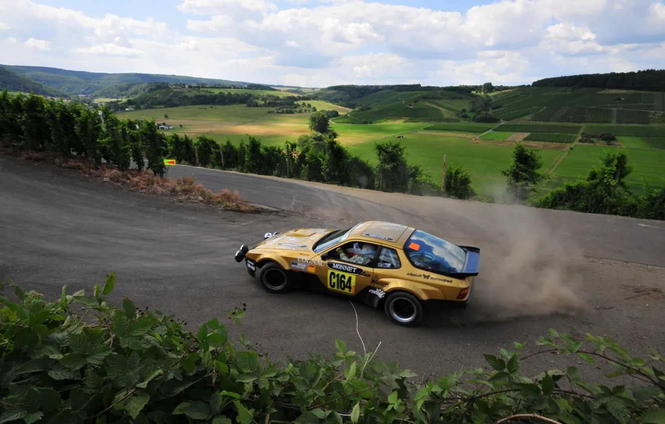 Фото обои природа, спорт, Drift, Rally, Porsche 944