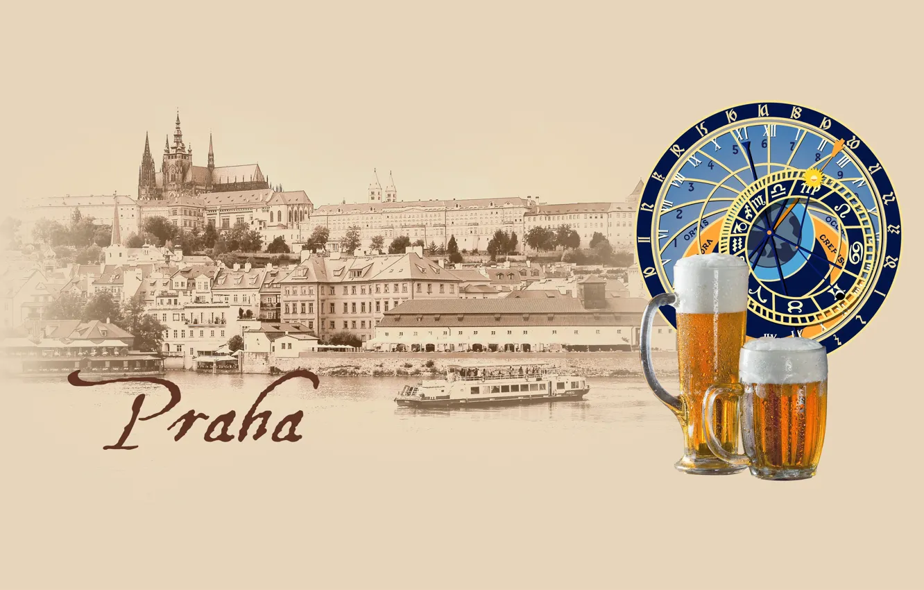 Фото обои пиво, Прага, Чехия, Влтава, Praha, by Pyrus-acerba, коллекция городов