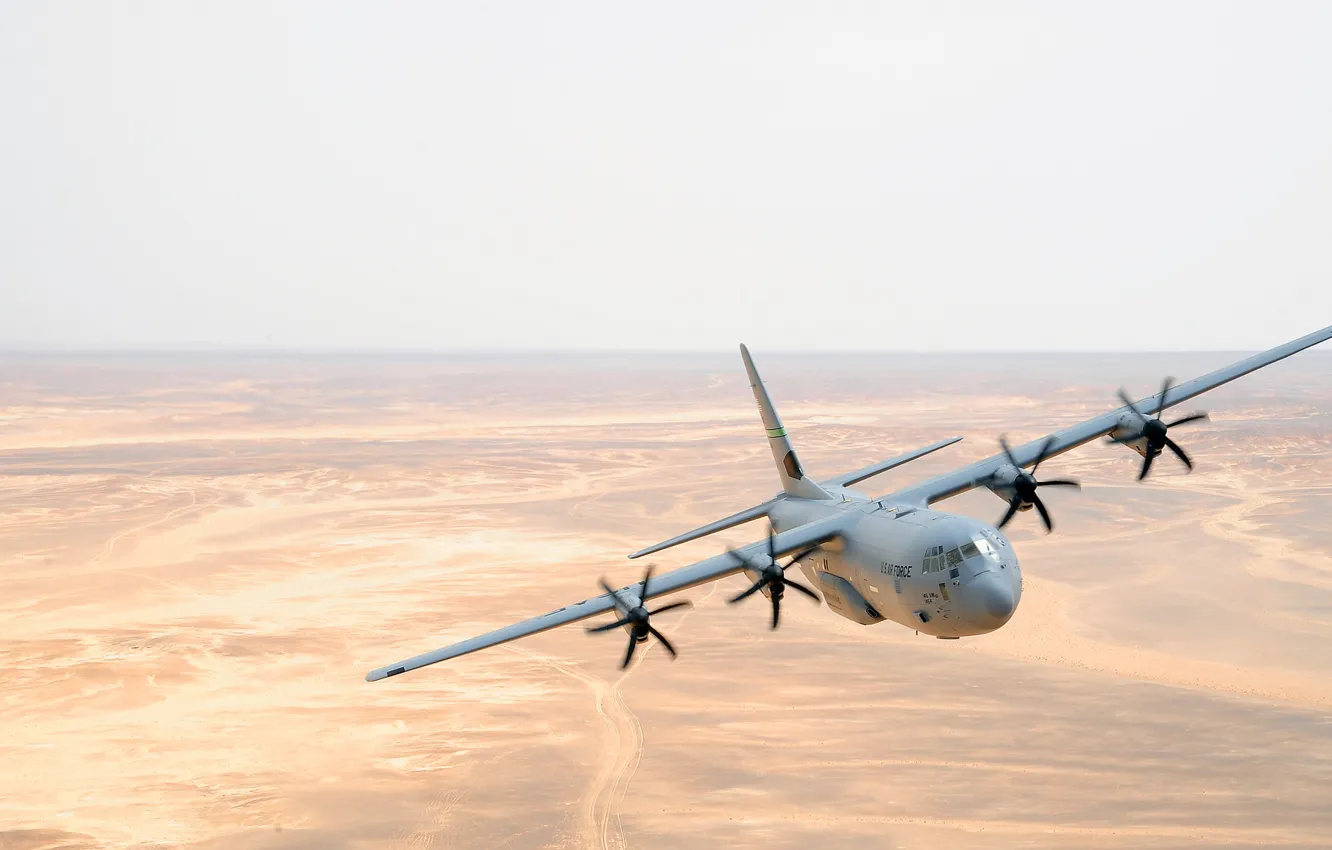 Фото обои самолёт, военно-транспортный, Super Hercules, C-130J