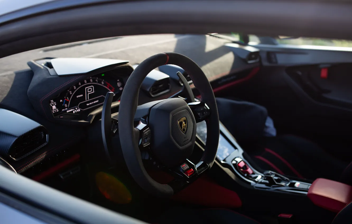 Фото обои Lamborghini, Huracan, car interior, Lamborghini Huracan Tecnica