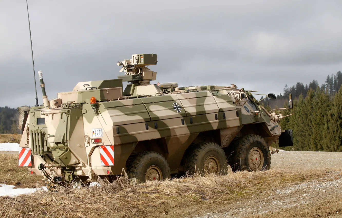 Фото обои Бронетранспортер, Бундесвер, Bundeswehr, Fuchs, Daimler-Benz, Armoured personnel carrier, FLW200, БТР Фукс