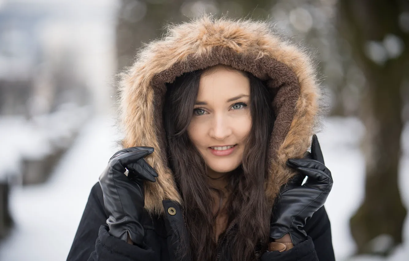 Фото обои девушка, лицо, улыбка