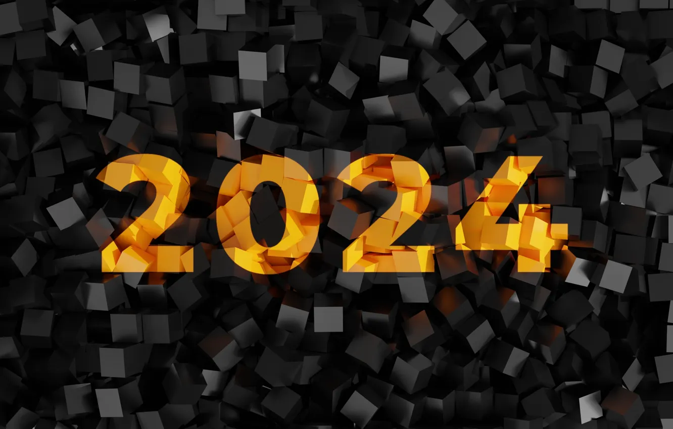 Фото обои цифры, Новый год, дата, композиция, 2024, Новый 2024 год