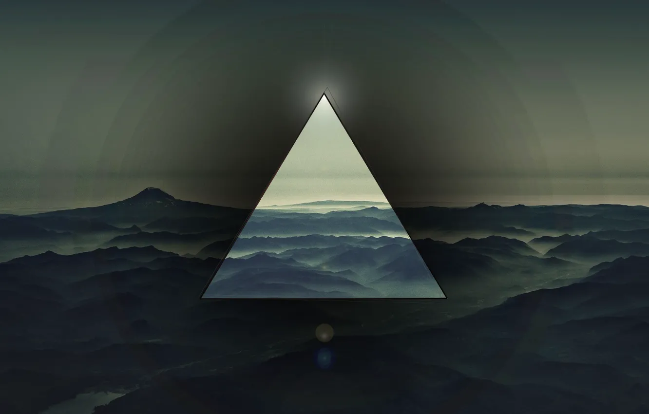 Фото обои горы, фон, треугольник