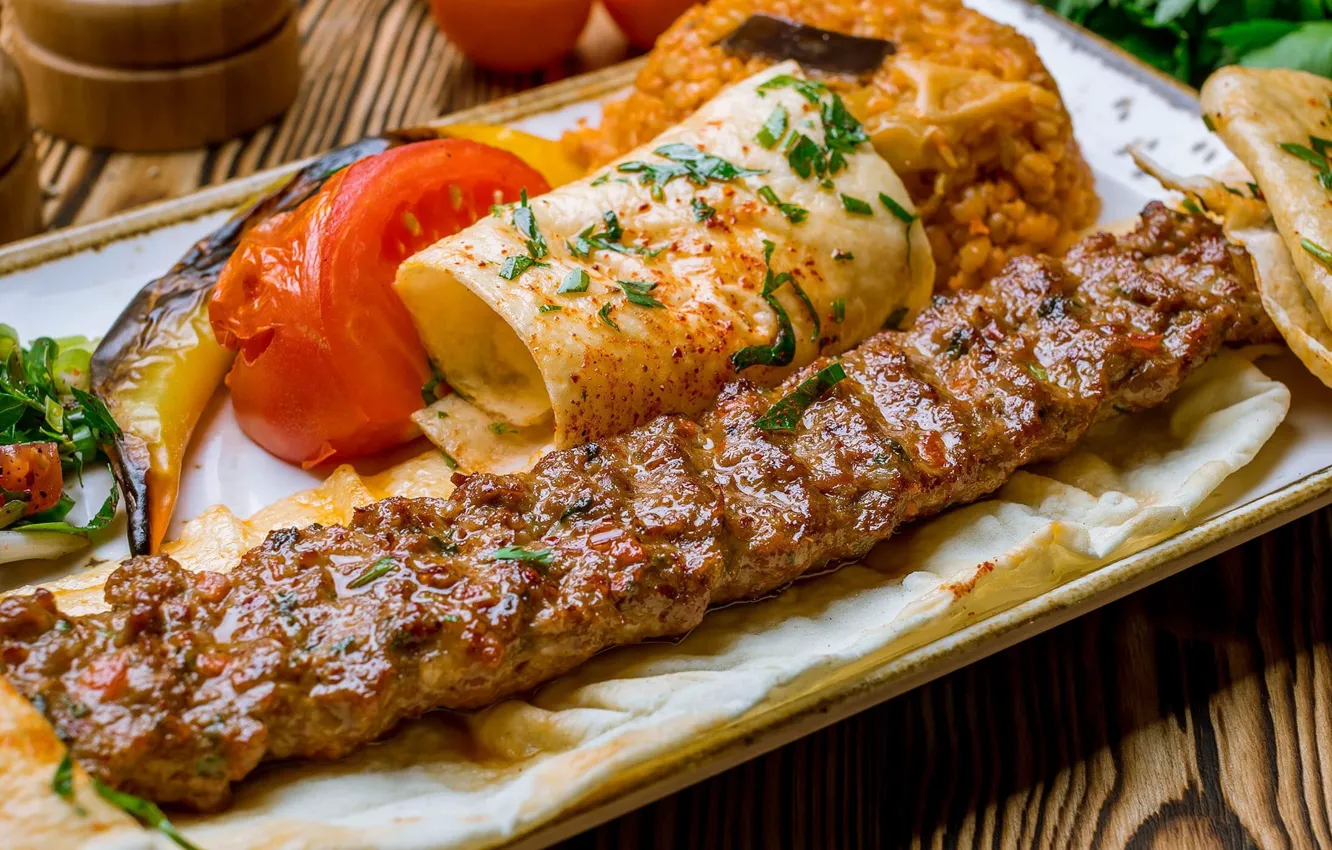 Фото обои meat, Turkish Cuisine, Adana Kebab