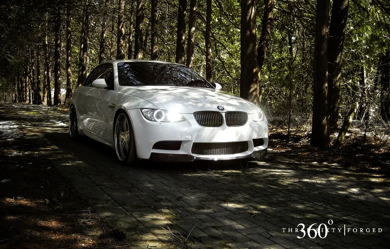 Фото обои авто, лес, природа, 360 forged, белый бмв на рабочий стол, BMW M3 Convertible