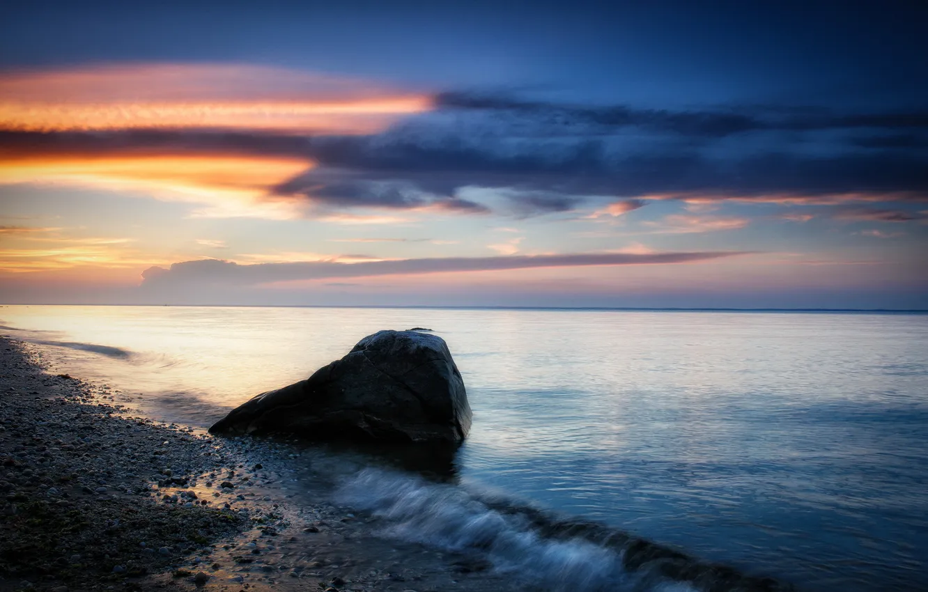 Фото обои море, пейзаж, закат