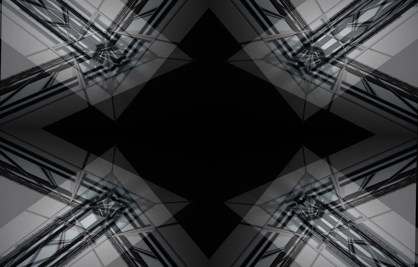 Фото обои star, black, design, fractal