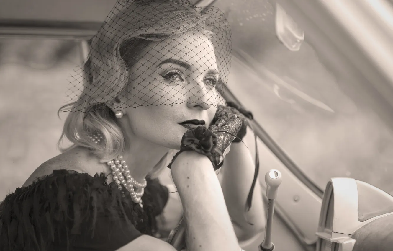 Фото обои глаза, взгляд, девушка, ретро, модель, Анна, Евгений Дёгтев