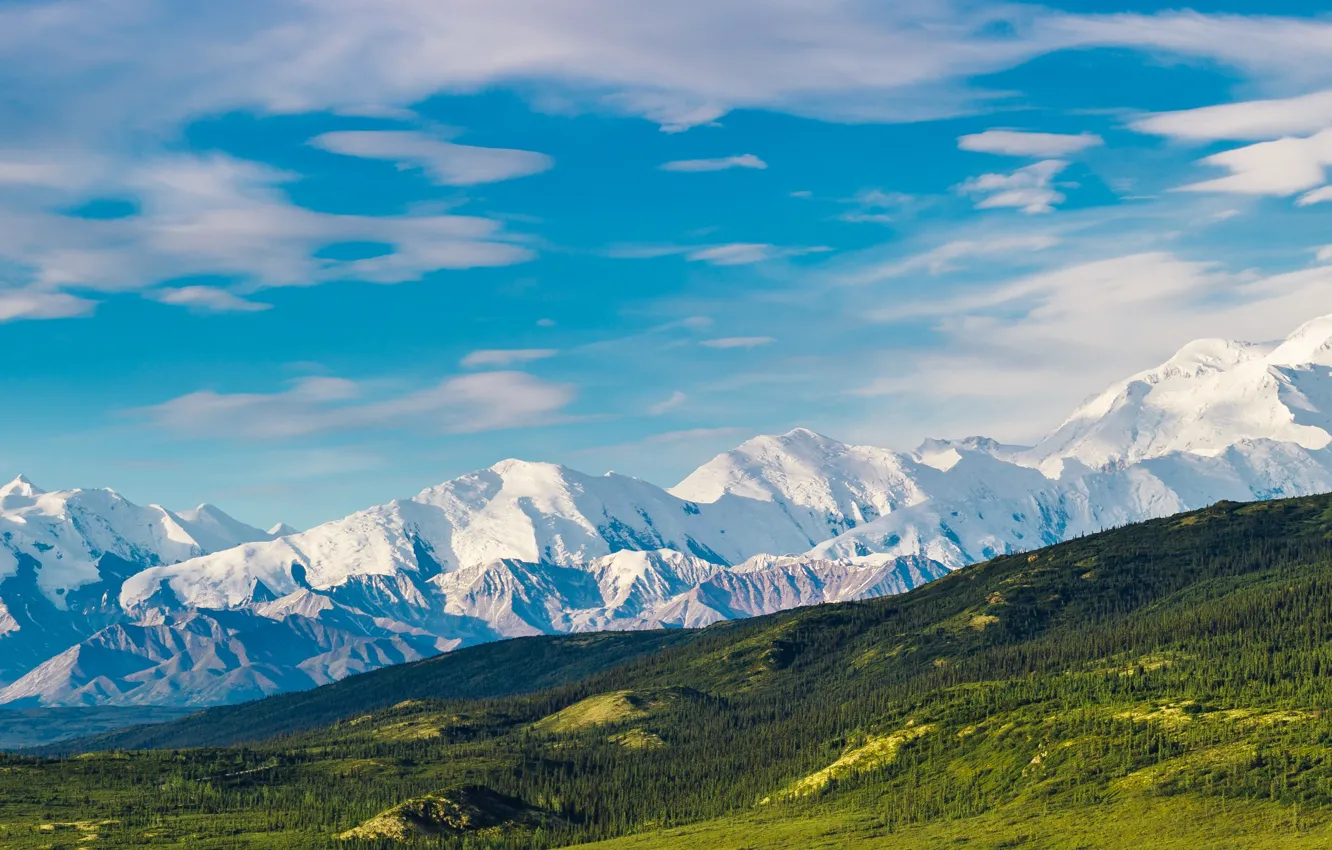 Фото обои снег, горы, природа, Аляска, США