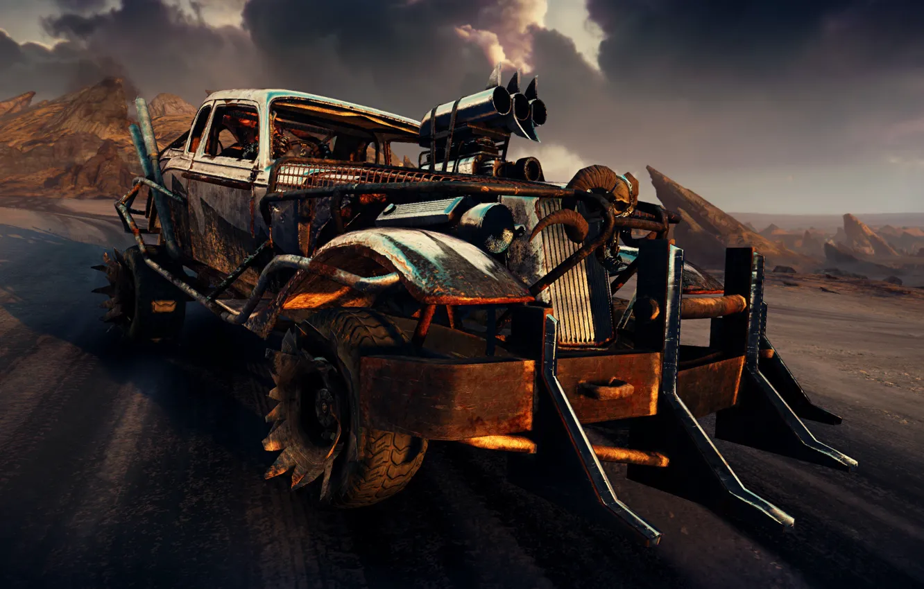 Фото обои машина, пустыня, Mad Max, Fury Road, Безумный Макс, Дорога ярости