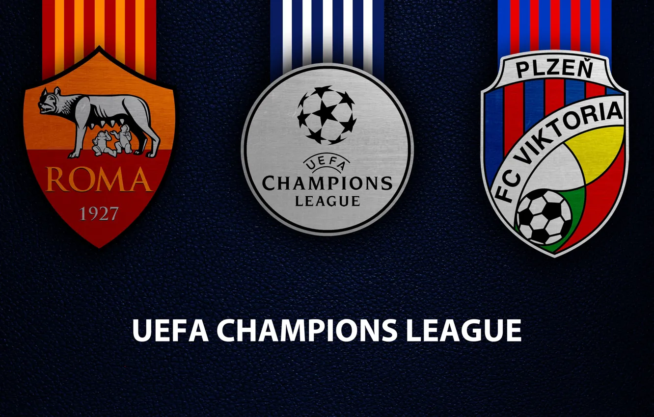 Фото обои wallpaper, sport, logo, football, AS Roma, UEFA Champions League, Viktoria Plzen, AS Roma vs Viktoria …