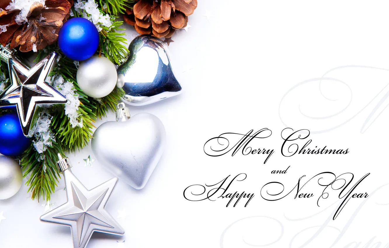 Фото обои шарики, украшения, праздник, новый год, Рождество, Christmas, New Year