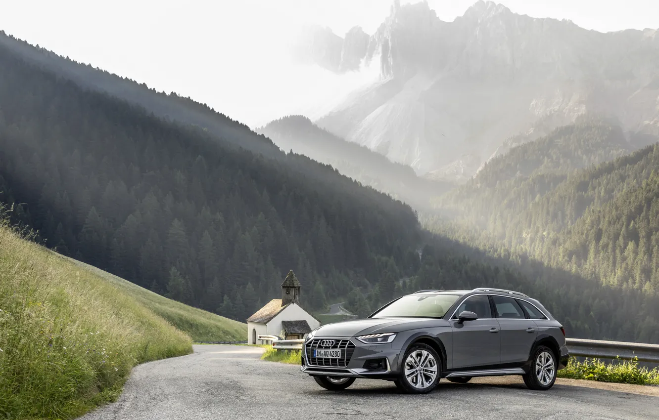 Фото обои горы, Audi, универсал, 2019, A4 Allroad Quattro