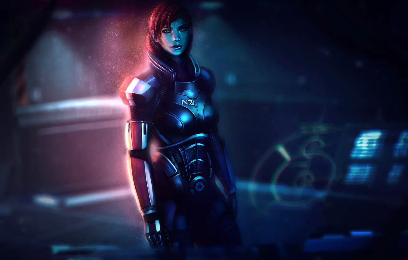 Фото обои девушка, фантастика, броня