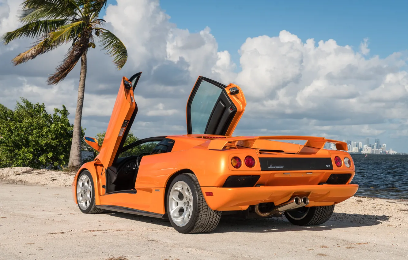 Фото обои Lamborghini, orange, Diablo, Lamborghini Diablo VT 6.0