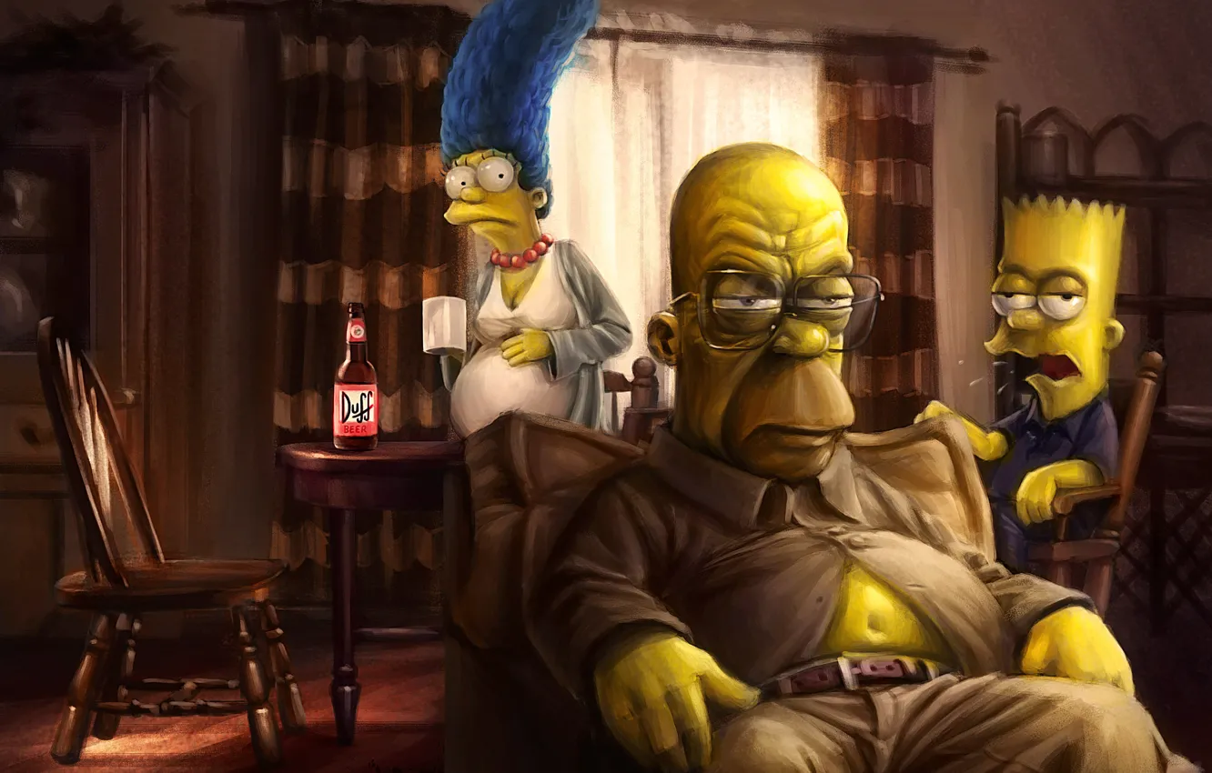 Фото обои Breaking Bad, marge, The Simpsons, Homer, Bart