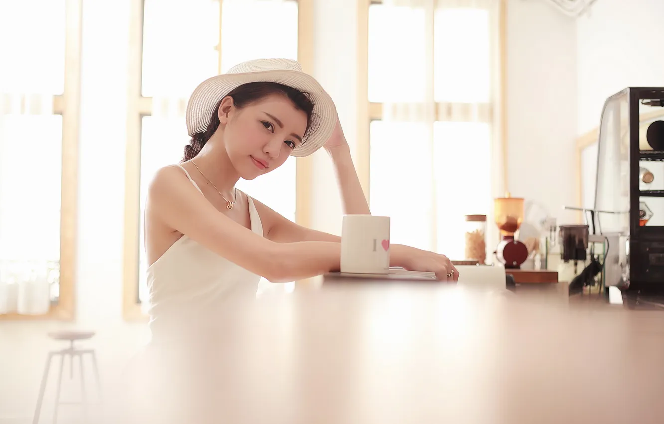 Фото обои девушка, поза, фон