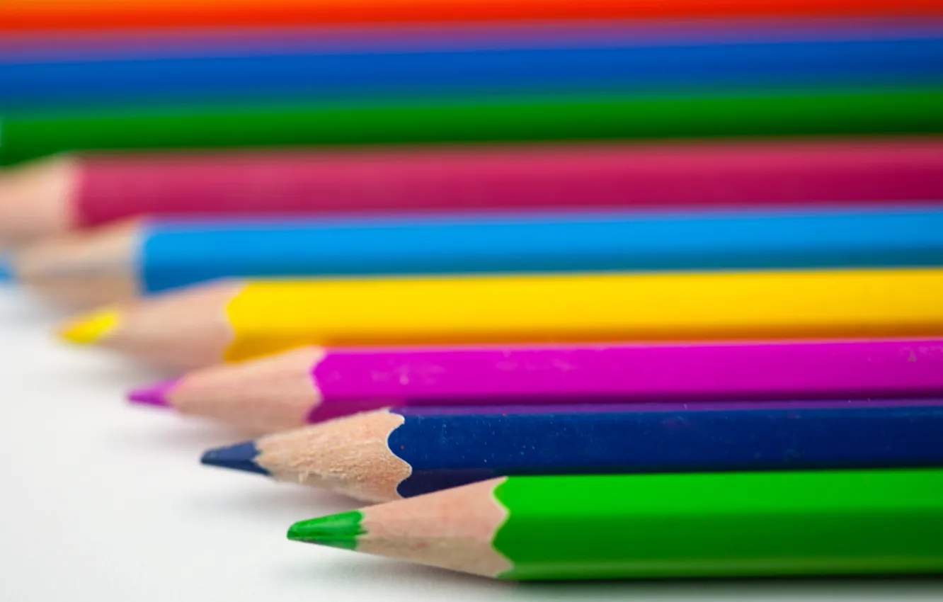 Фото обои цветные, карандаши, Pencils, Coloured