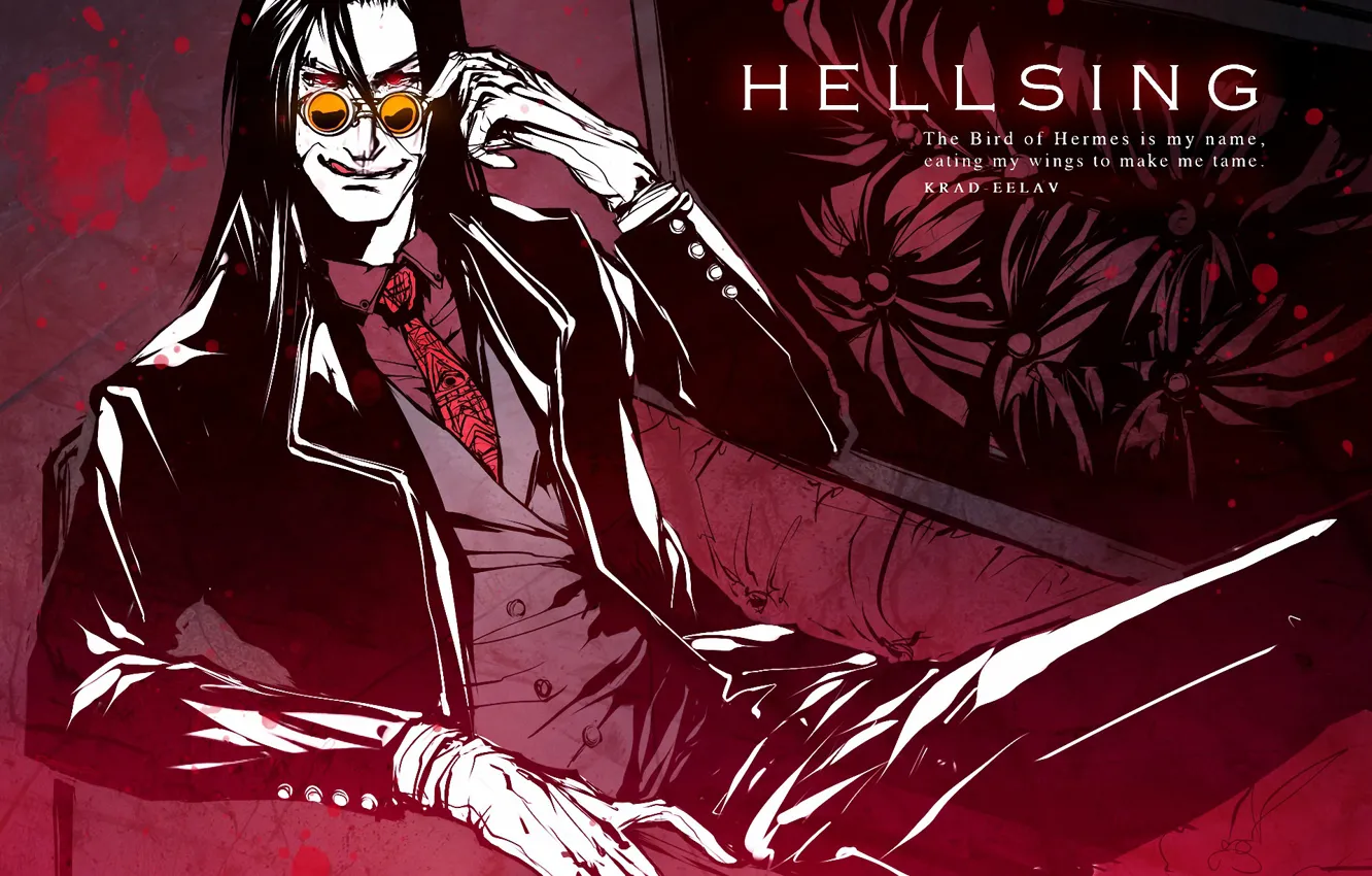 Фото обои мужик, костюм, вампир, Hellsing