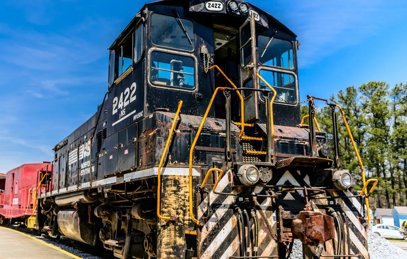 Фото обои поезд, железная дорога, локомотив, train, railway, locomotive, Norfolk Southern 2422 EMD MP15DC