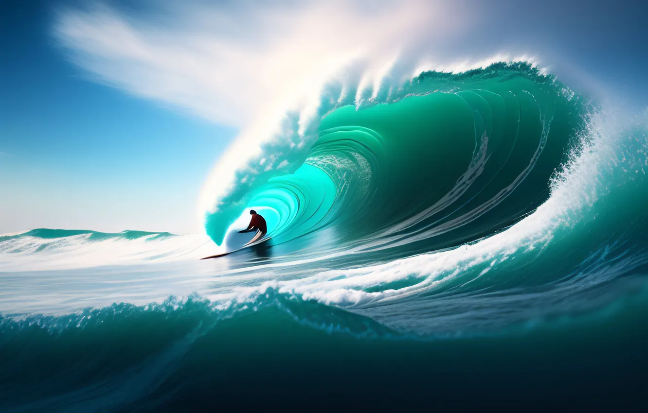 Фото обои waves, beach, sky, blue, surfing, travel