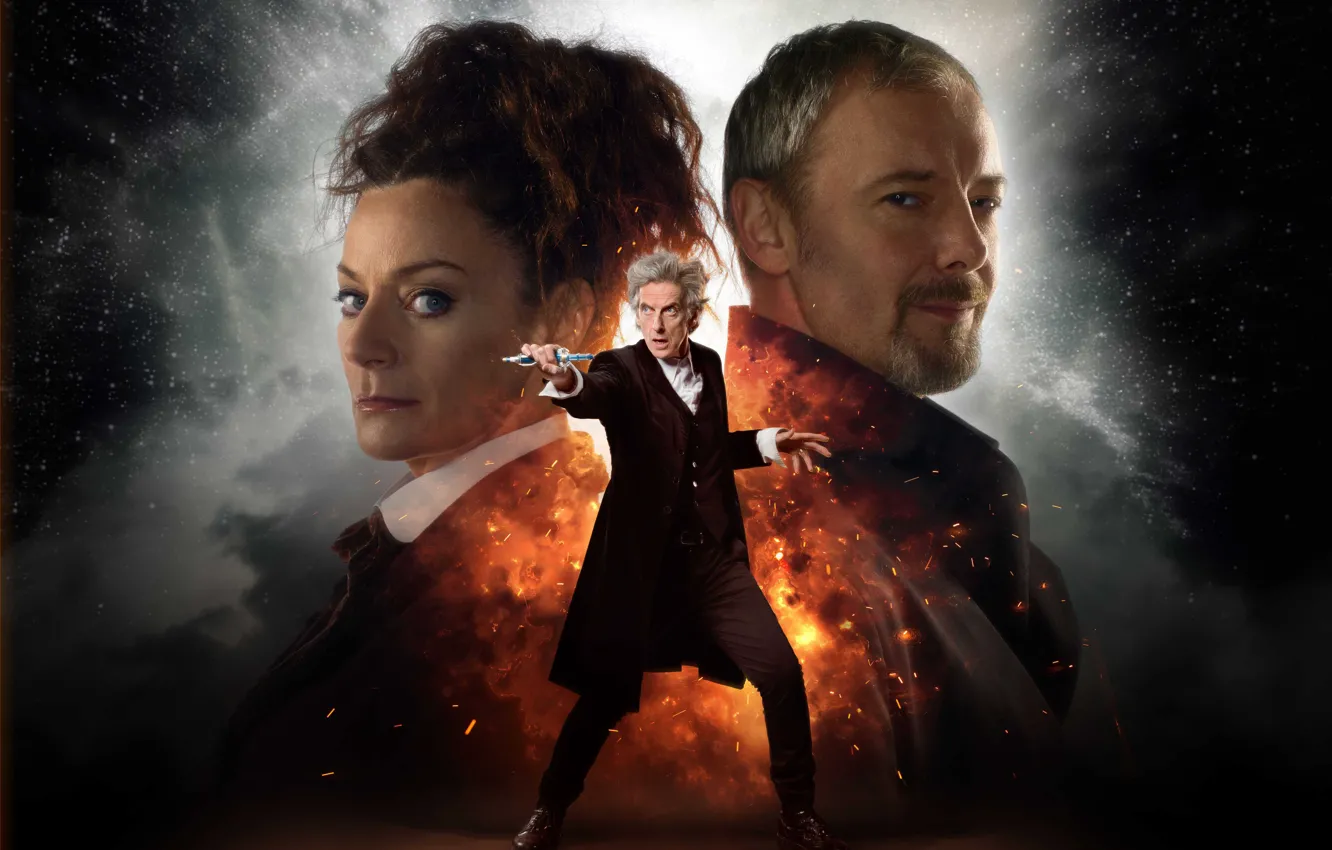 Фото обои космос, звезды, актеры, Doctor Who, Доктор Кто, John Simm, Peter Capaldi, Двенадцатый Доктор