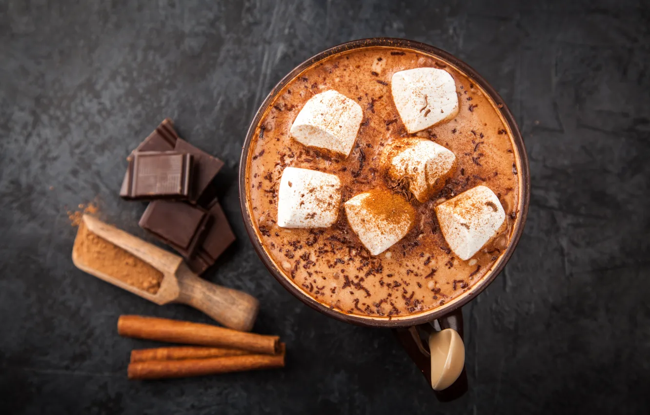 Фото обои шоколад, чашка, hot, cup, какао, drink, зефир, chocalate