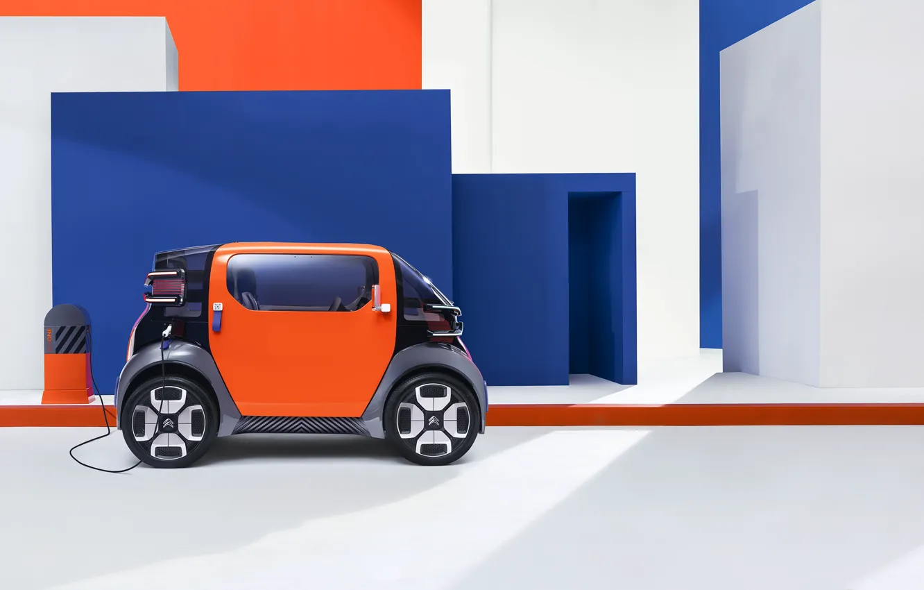 Фото обои машина, Citroën, автомобиль, ситроен, электрический, Citroën Ami One Concept