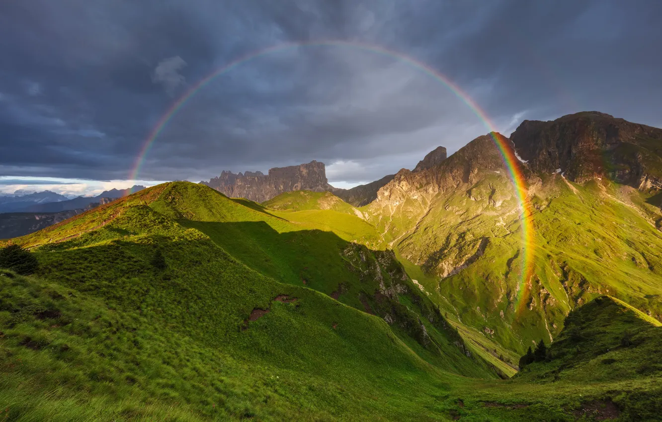 Фото обои горы, радуга, rainbow, mountains, Martin Rak