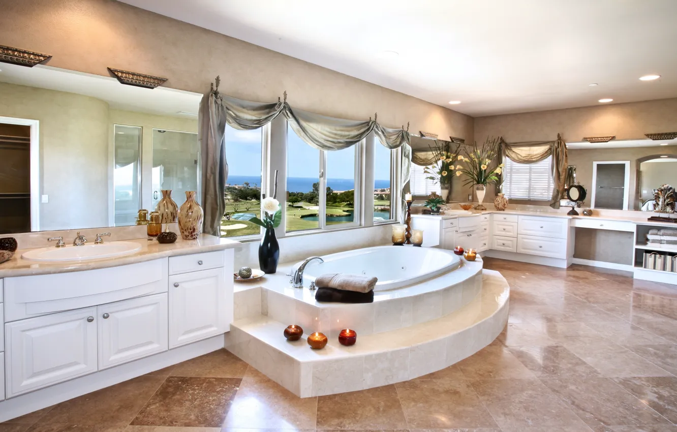 Фото обои дизайн, стиль, комната, вилла, интерьер, ванная