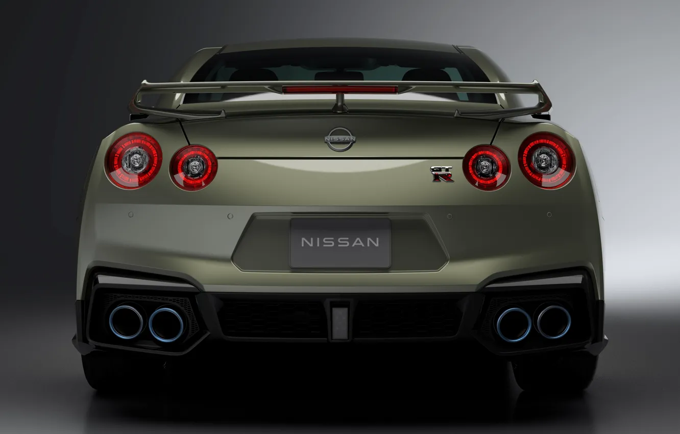 Фото обои Nissan, GT-R, R35, rear view, 2023, Nissan GT-R Premium Edition T-spec