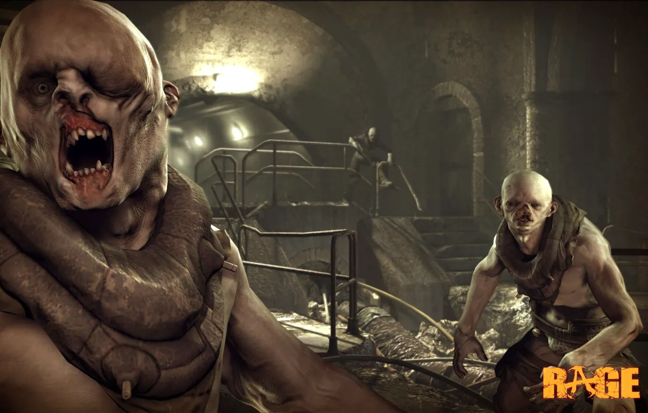 Фото обои zombie, game, monster, PS3, Rage, PlayStation, ugly, deformed