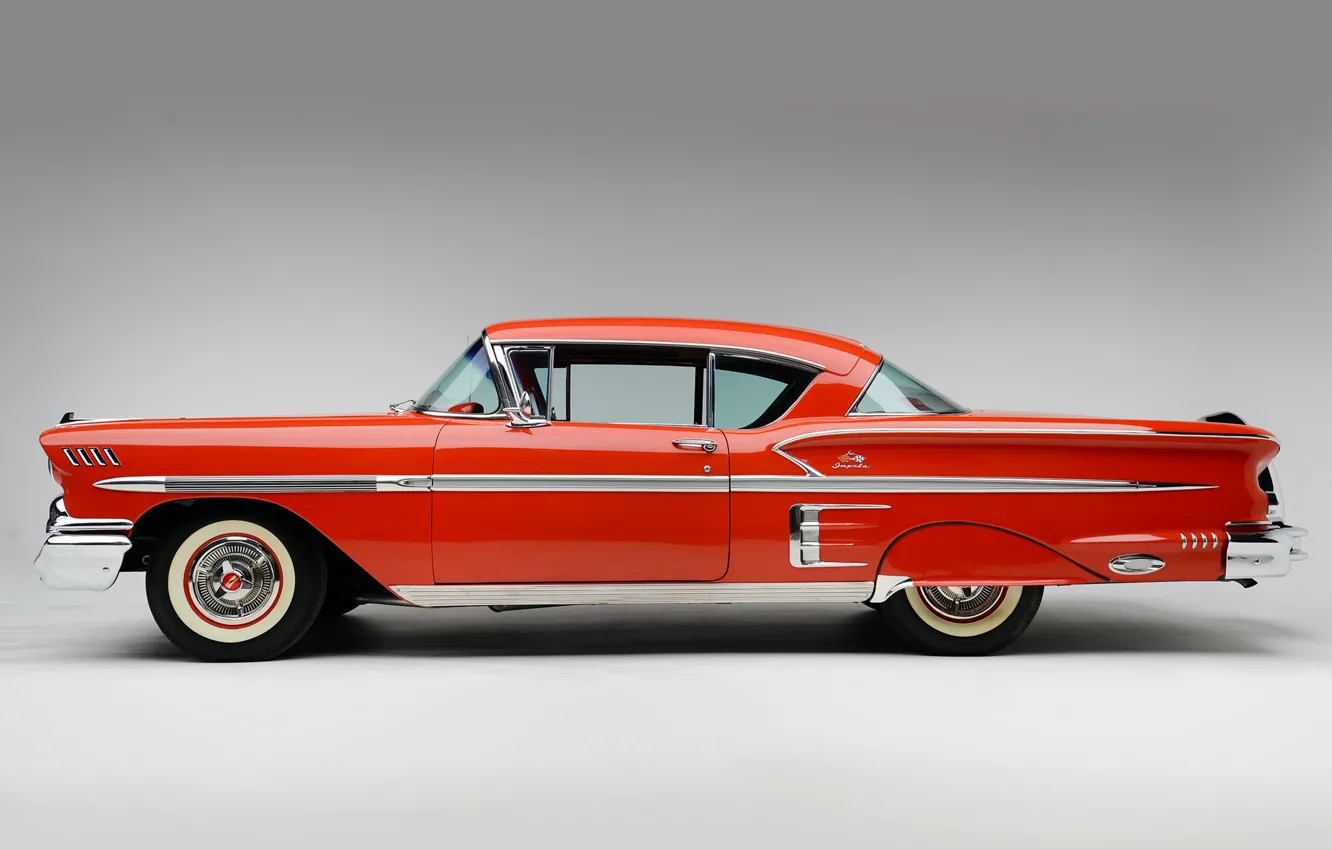 Фото обои Chevrolet, Колеса, Classic, Bel Air, Impala, Хром, Classic car, 1958