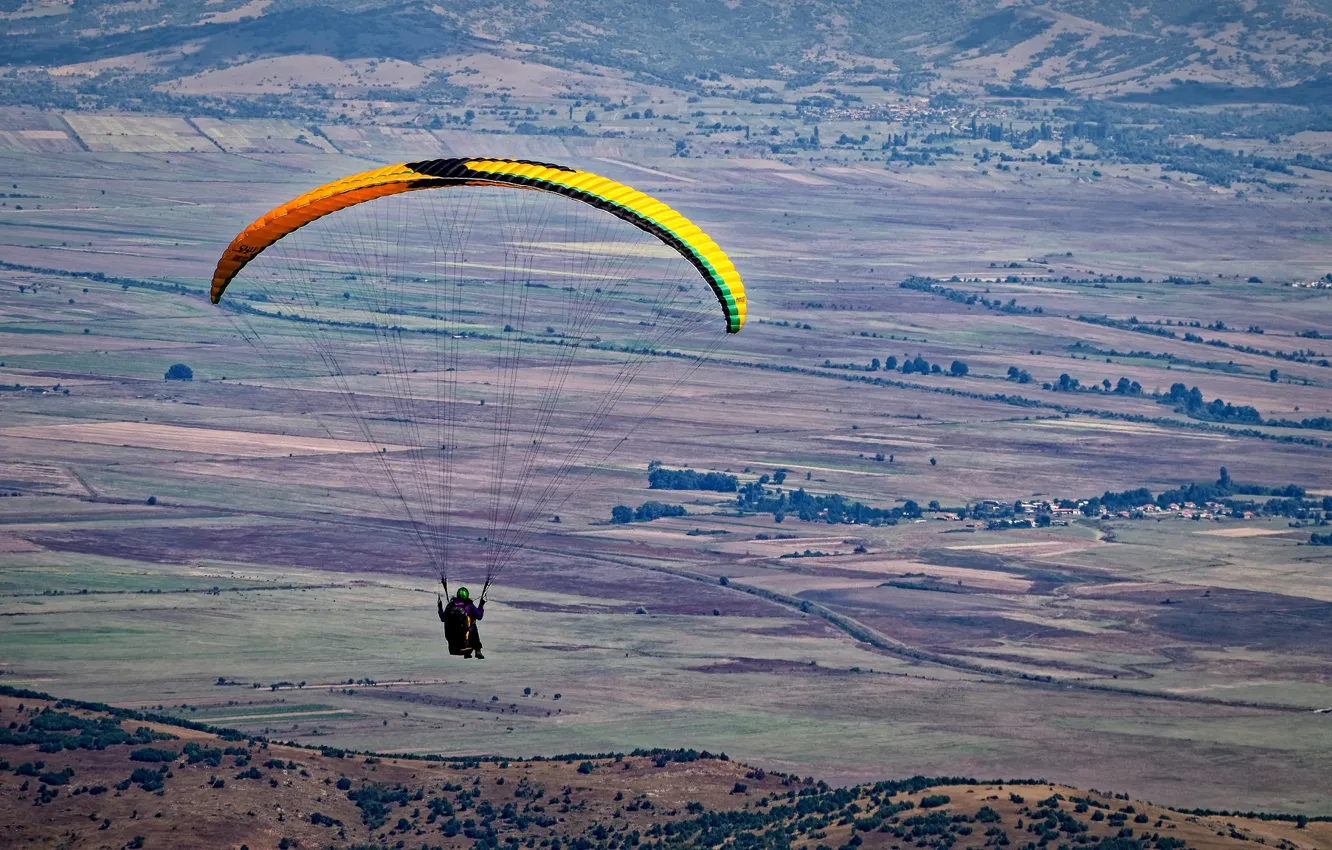 Фото обои полёт, парапланеризм, paragliding