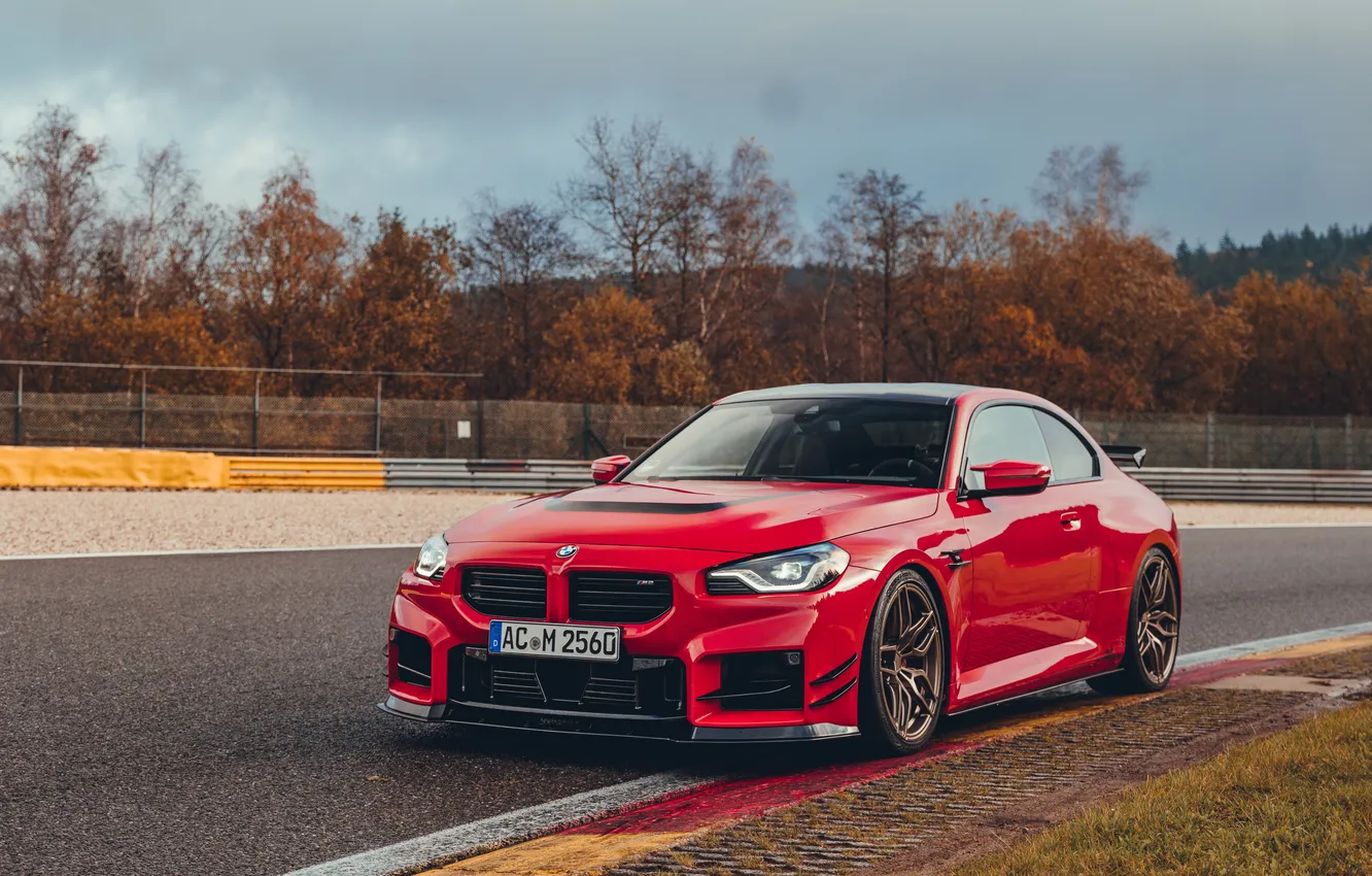 Фото обои BMW, Red, AC Schnitzer, Track, BMW M2