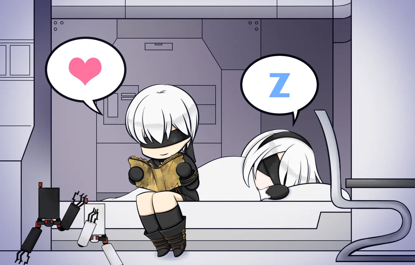 Фото обои дети, ситуация, Nier Automata