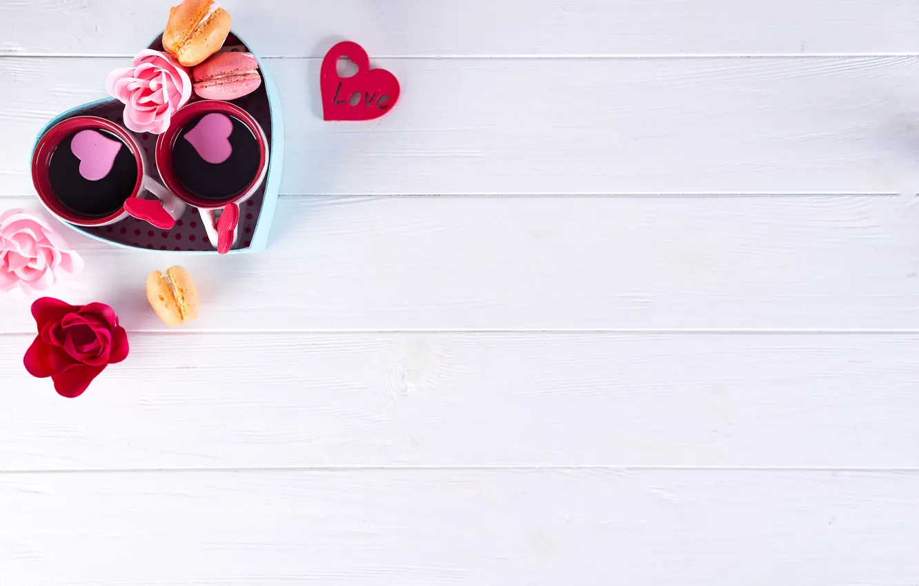 Фото обои подарок, сердце, розы, сердечки, love, heart, pink, romantic