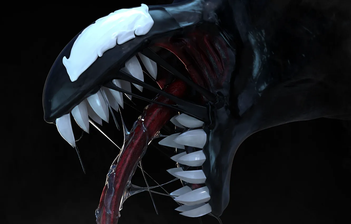 Фото обои зубы, Веном, Venom, симбиот