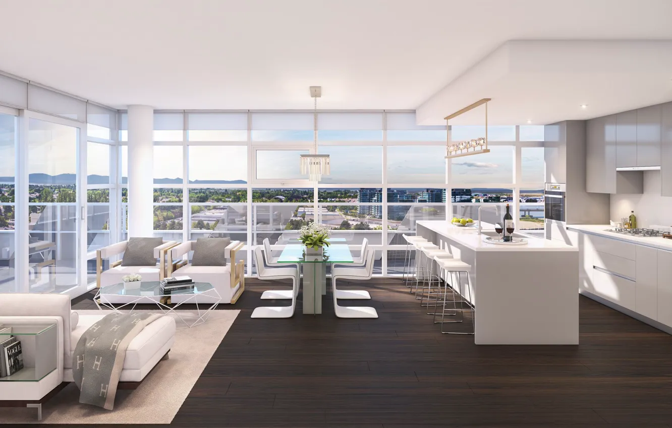 Фото обои интерьер, кухня, гостиная, Vancouver, столовая, by Sublime Interior, Cascade ciiity house