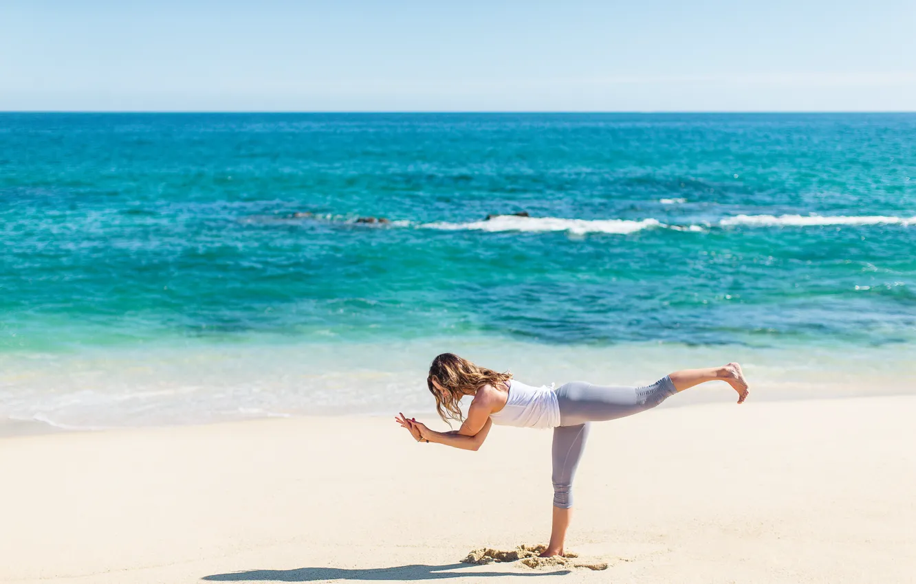 Фото обои ocean, pose, yoga