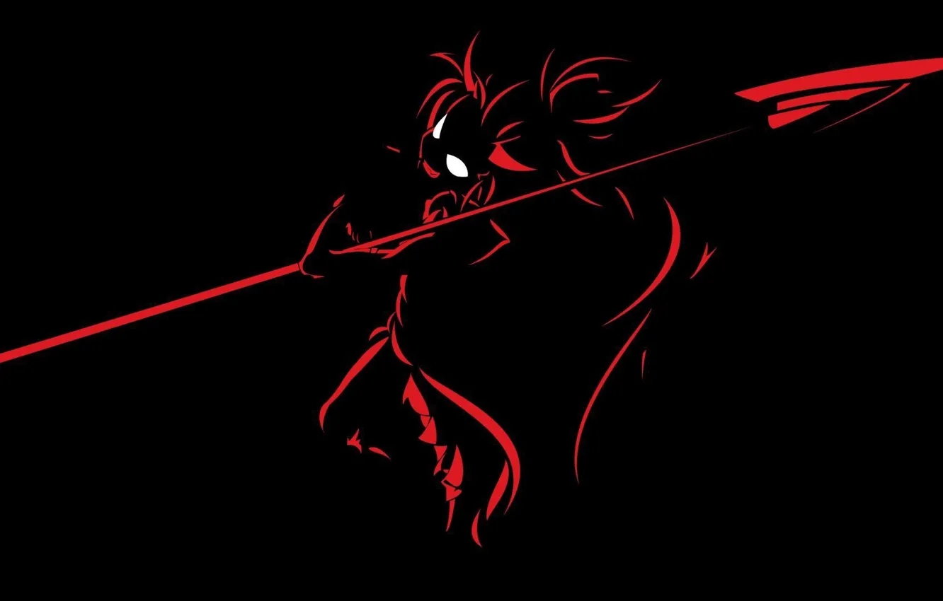 Фото обои red, girl, black, devil girl