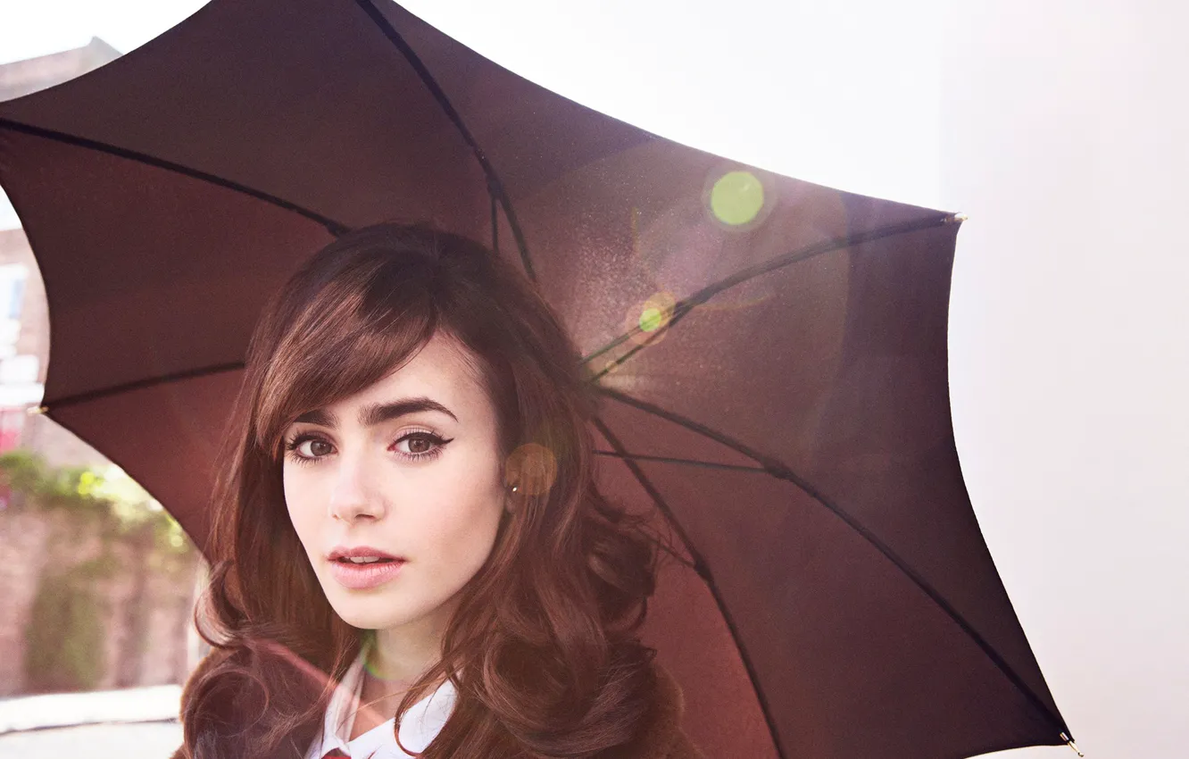 Фото обои актриса, Лили Коллинз, Lily Collins, Glamour